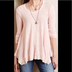 Left of Center Slub Knit Front/Flowy Back Top